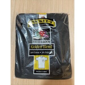 Fruit of the‎ loom  3XL pocket T-shirt black 1996 NOS Vintage